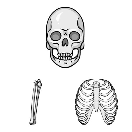 Vector design of biology and medical symbol. Set of biology and skeleton stock symbol for web.のイラスト素材