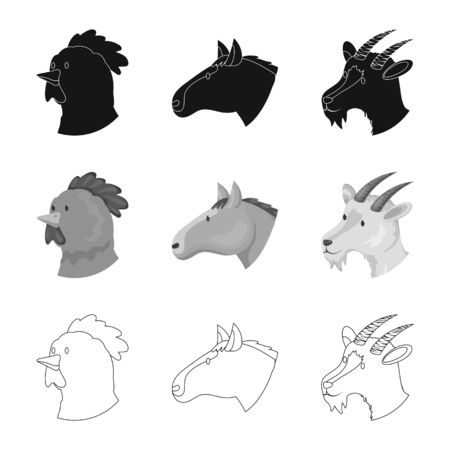 Isolated object of agriculture and breeding symbol. Set of agriculture and organic vector icon for stock.のイラスト素材