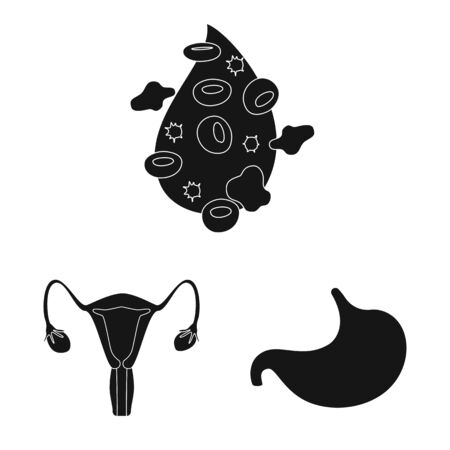 Isolated object of research and laboratory icon. Collection of research and organ stock symbol for web.のイラスト素材