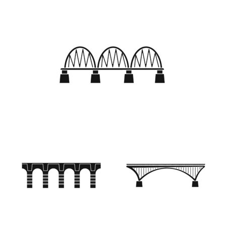 Vector illustration of construct and side symbol. Collection of construct and bridge stock symbol for web.のイラスト素材