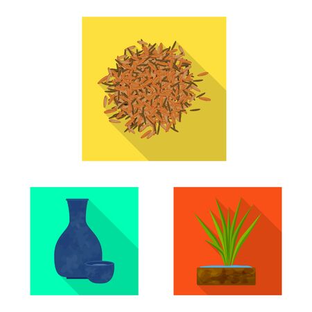 Isolated object of raw and agricultural symbol. Collection of raw and ecological vector icon for stock.のイラスト素材