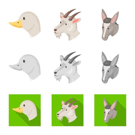 Vector design of agriculture and breeding logo. Set of agriculture and organic vector icon for stock.のイラスト素材