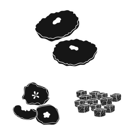 Isolated object of vitamin and nature sign. Set of vitamin and dried stock vector illustration.のイラスト素材