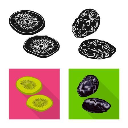 Isolated object of food and raw icon. Collection of food and nature stock symbol for web.のイラスト素材