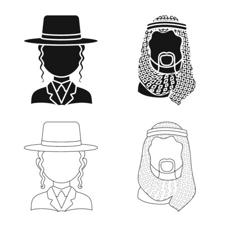 Vector design of imitator and resident . Collection of imitator and culture stock symbol for web.のイラスト素材