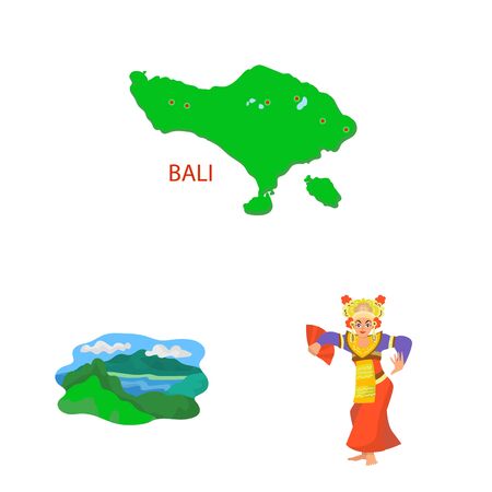 Vector design of bali and indonesia icon. Set of bali and caribbean stock symbol for web.のイラスト素材