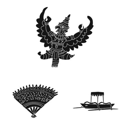 Vector design of and traditional symbol. Collection of and bali stock symbol for web.のイラスト素材