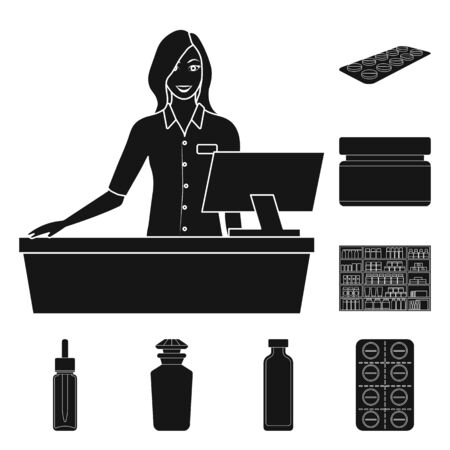 Isolated object of treatment and wellness icon. Collection of treatment and pharmaceutical stock vector illustration.のイラスト素材