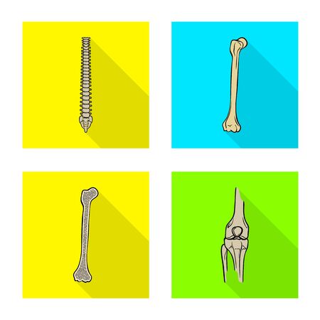 Vector illustration of bone and skeleton logo. Set of bone and human vector icon for stock.のイラスト素材