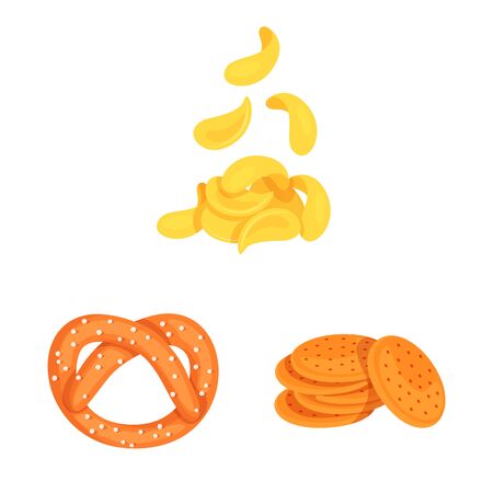 Vector illustration of food and crunchy icon. Set of food and flavor vector icon for stock.のイラスト素材