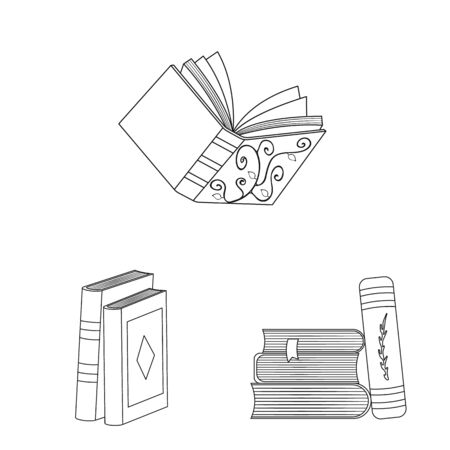 Vector illustration of study and literature icon. Set of study and source stock symbol for web.のイラスト素材