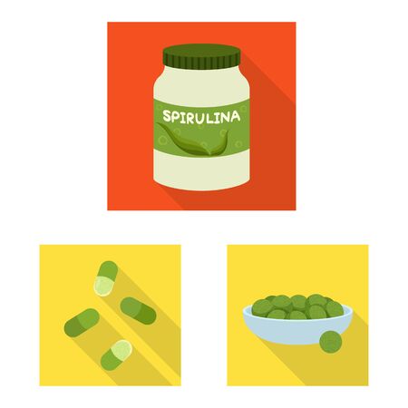 Vector illustration of protein and sea symbol. Collection of protein and natural vector icon for stock.のイラスト素材