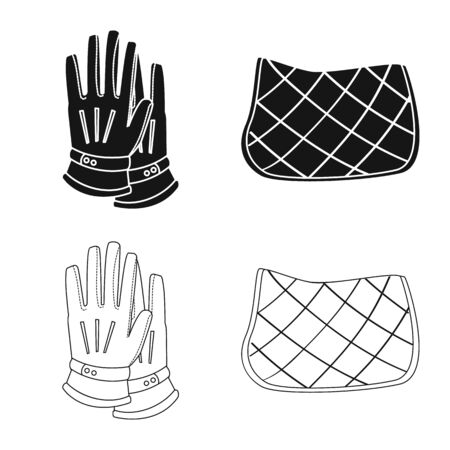Vector design of equipment and riding. Set of equipment and competition stock symbol for web.のイラスト素材