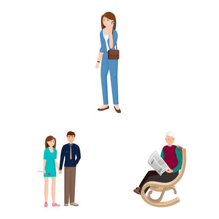 Vector design of family and people sign. Collection of family and avatar stock vector illustration.のイラスト素材