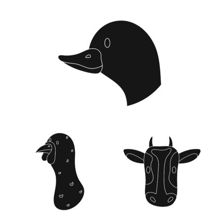 Isolated object of ranch and organic icon. Set of ranch and head stock vector illustration.のイラスト素材