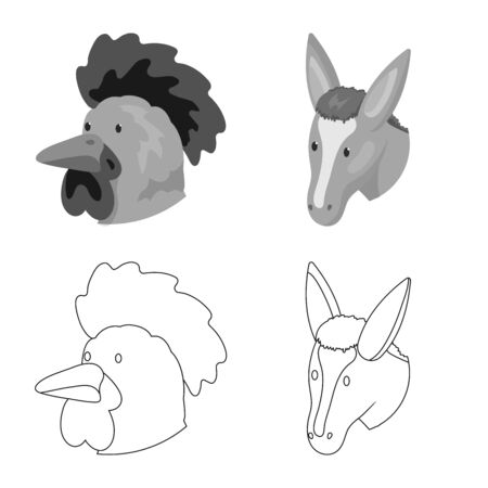 Vector design of agriculture and breeding symbol. Set of agriculture and organic vector icon for stock.のイラスト素材