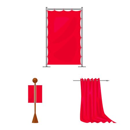 Isolated object of promotional and textile. Set of promotional and white stock vector illustration.のイラスト素材