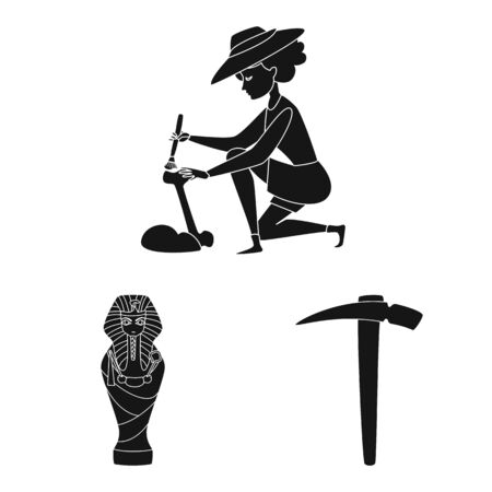 Vector illustration of museum and attributes sign. Set of museum and historical vector icon for stock.のイラスト素材