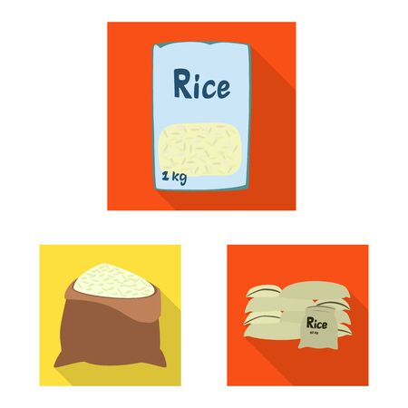 Isolated object of raw and agricultural sign. Collection of raw and ecological stock symbol for web.のイラスト素材