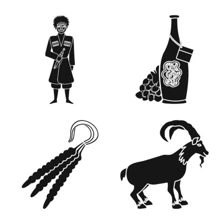 Vector illustration of heritage and originality sign. Collection of heritage and traditions stock symbol for web.のイラスト素材