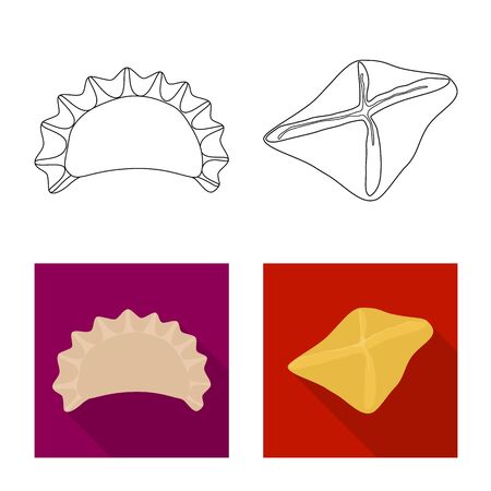 Isolated object of products and cooking symbol. Set of products and appetizer stock vector illustration.のイラスト素材
