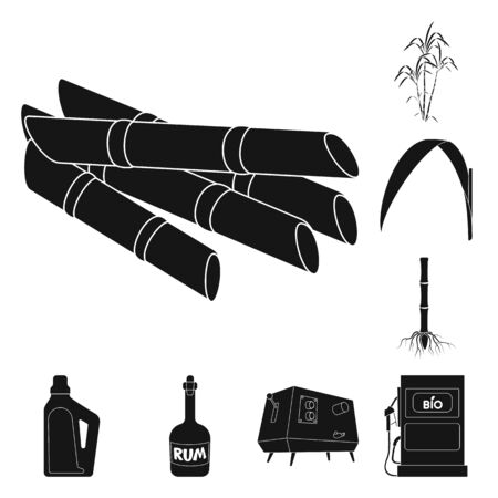 Isolated object of sucrose and technology logo. Set of sucrose and cane stock vector illustration.のイラスト素材