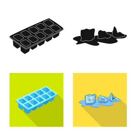 Isolated object of texture and frozen logo. Set of texture and transparent vector icon for stock.のイラスト素材