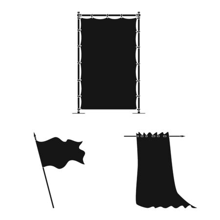 Isolated object of material and media sign. Set of material and textile stock vector illustration.のイラスト素材