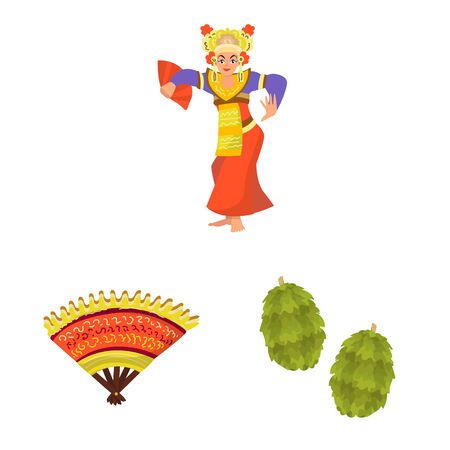 Vector design of bali and indonesia logo. Set of bali and caribbean stock symbol for web.のイラスト素材