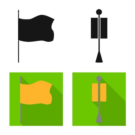 Vector illustration of texture and presentation symbol. Set of texture and media stock symbol for web.のイラスト素材