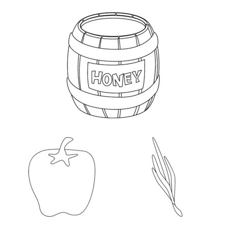 Vector design of seasonin and ingredient logo. Set of seasonin and aroma vector icon for stock.のイラスト素材