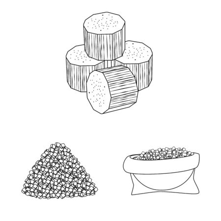 Isolated object of sugar and field symbol. Collection of sugar and plantation vector icon for stock.のイラスト素材
