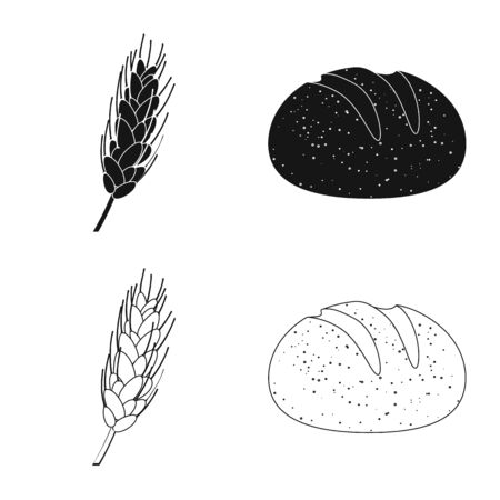 Isolated object of agriculture and farming logo. Collection of agriculture and plant stock vector illustration.のイラスト素材