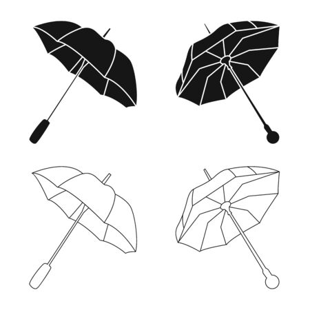 Isolated object of protection and closed sign. Collection of protection and rainy vector icon for stock.のイラスト素材