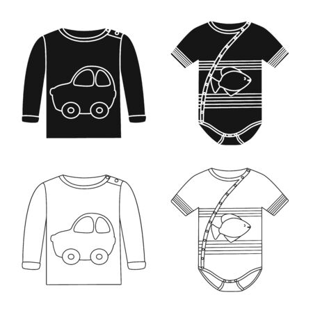 Isolated object of fashion and garment icon. Collection of fashion and cotton vector icon for stock.のイラスト素材