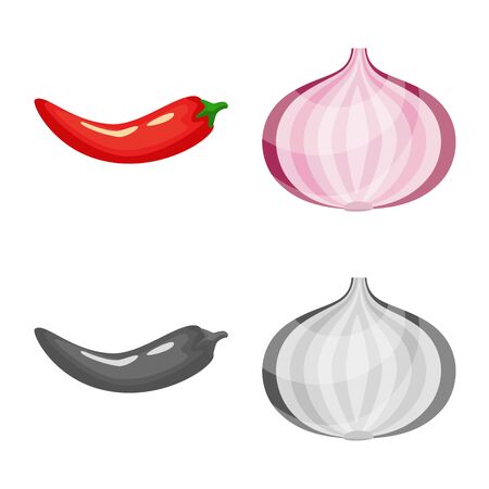 Vector design of taste and product sign. Set of taste and cooking vector icon for stock.のイラスト素材