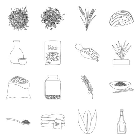 Isolated object of diet and cooking icon. Collection of diet and organic vector icon for stock.のイラスト素材