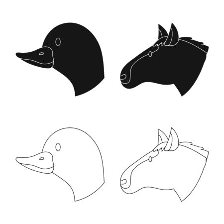 Isolated object of agriculture and breeding icon. Set of agriculture and organic stock symbol for web.のイラスト素材