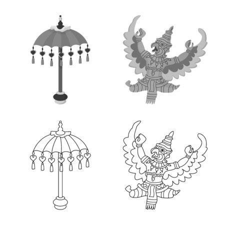 Vector illustration of and travel icon. Collection of and traditional stock vector illustration.のイラスト素材