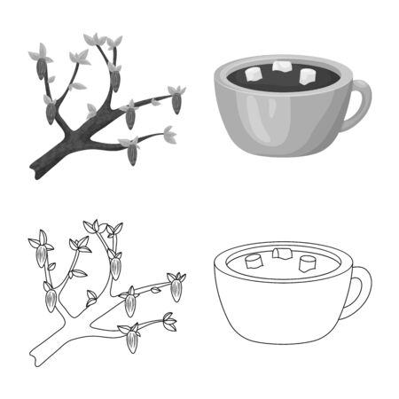 Vector design of food and yummy symbol. Collection of food and brown stock symbol for web.のイラスト素材
