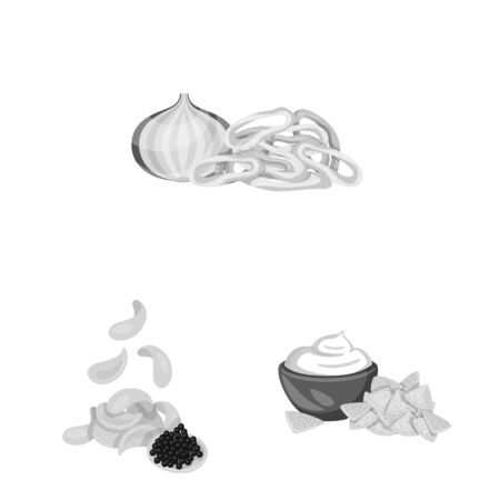 Isolated object of taste and cooking symbol. Set of taste and seasonin stock symbol for web.のイラスト素材