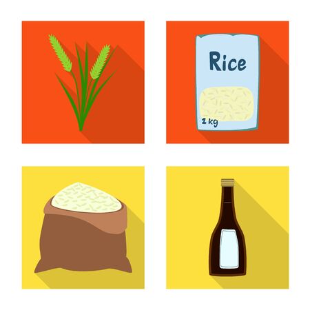 Isolated object of raw and agricultural icon. Collection of raw and ecological stock symbol for web.のイラスト素材