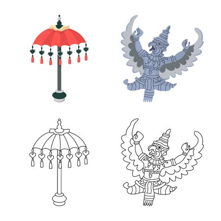 Vector illustration of and travel logo. Set of and traditional vector icon for stock.のイラスト素材