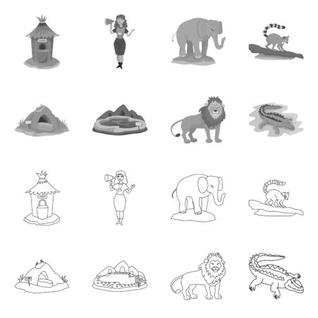 Isolated object of nature and fun symbol. Set of nature and entertainment stock vector illustration.のイラスト素材