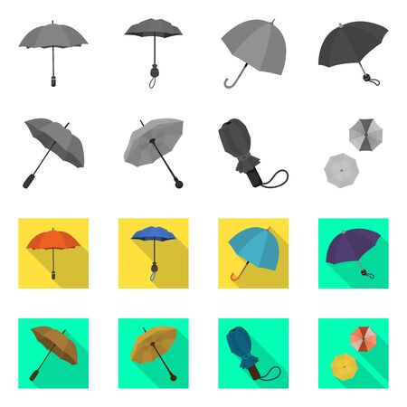 Isolated object of protection and closed logo. Collection of protection and rainy vector icon for stock.のイラスト素材
