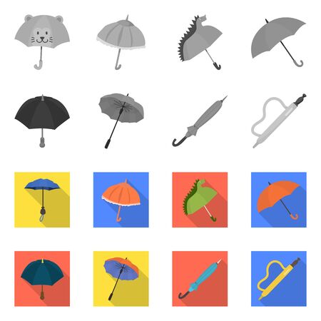 Vector illustration of protection and closed sign. Set of protection and rainy stock symbol for web.のイラスト素材