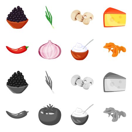 Isolated object of taste and product icon. Collection of taste and cooking vector icon for stock.のイラスト素材