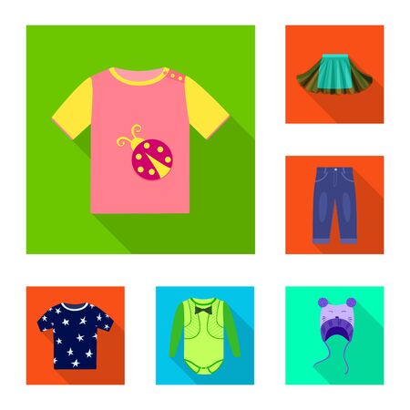 Isolated object of fashion and garment icon. Collection of fashion and cotton stock symbol for web.のイラスト素材