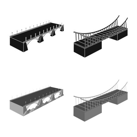 Vector design of connection and design logo. Collection of connection and side stock symbol for web.のイラスト素材