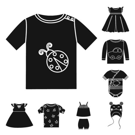 Isolated object of little and cotton icon. Set of little and kid stock symbol for web.のイラスト素材